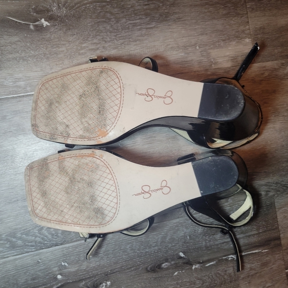 Jessica‎ Simpson Cenedra Sandal Black leather womens Size 10 M - Picture 5 of 8